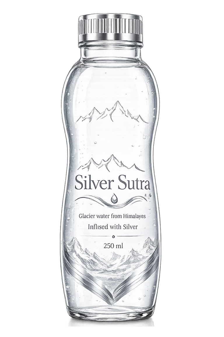 Silver Sutra glacier water bottle